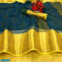 PATAJAL SILK BY SHVETAMBAR TABBY SILK DESIGNER SAREE WITH KUTTU BORDER