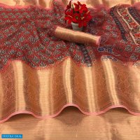PATAJAL SILK BY SHVETAMBAR TABBY SILK DESIGNER SAREE WITH KUTTU BORDER