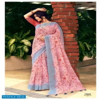 LIFESTYLE VASUNDHARA COTTON PRINTED LINEN COTTON SAREE SUPPLIER