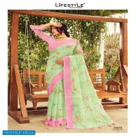 LIFESTYLE VASUNDHARA COTTON PRINTED LINEN COTTON SAREE SUPPLIER