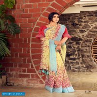 LIFESTYLE VASUNDHARA COTTON PRINTED LINEN COTTON SAREE SUPPLIER