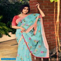 LIFESTYLE VASUNDHARA COTTON PRINTED LINEN COTTON SAREE SUPPLIER