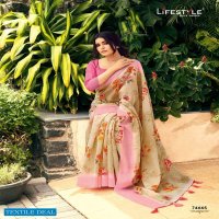 LIFESTYLE VASUNDHARA COTTON PRINTED LINEN COTTON SAREE SUPPLIER