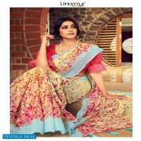 LIFESTYLE VASUNDHARA COTTON PRINTED LINEN COTTON SAREE SUPPLIER