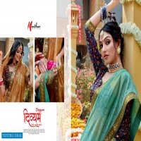 Manthan Divyam Wholesale Pure Vichitra Foil Print Sarees