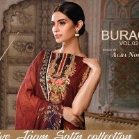 Agha Noor Buraq Vol-2 Jam Satin Cotton printed Dress Material