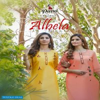 Parra Albela Vol-1 Wholesale Casual Shopping Model Chanderi With Khatli Work Kurti With Pants