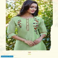 Parra Albela Vol-1 Wholesale Casual Shopping Model Chanderi With Khatli Work Kurti With Pants