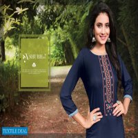 SHUBH NX NACH BALIYE VOL 2 VISCOSE SLUB EMBROIDERY FORMAL WEAR KURTIS