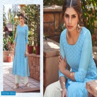 MONSSON VOL 3 BY MASKEEN GEORGETTE LAKHNAWI WORK KURTI WITH PANT COLLECTION