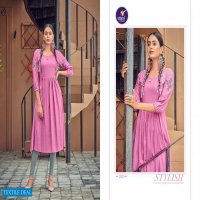 BLUE BERRY BY VITARA RAYON EMBROIDERY STYLISH FANCY KURTIS