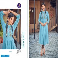 BLUE BERRY BY VITARA RAYON EMBROIDERY STYLISH FANCY KURTIS