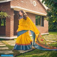 SHVETAMBAR BANDEZ KALMKARI SILK VOL 2 ORGANZA DESIGNER SARIS EXPORTS