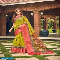 SHVETAMBAR BANDEZ KALMKARI SILK VOL 2 ORGANZA DESIGNER SARIS EXPORTS
