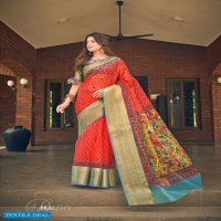 SHVETAMBAR BANDEZ KALMKARI SILK VOL 2 ORGANZA DESIGNER SARIS EXPORTS