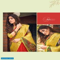 SHVETAMBAR BANDEZ KALMKARI SILK VOL 2 ORGANZA DESIGNER SARIS EXPORTS
