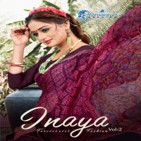 MANSAROVER INAYA VOL 2 MOSS CHIFFON PRINTED SAREES