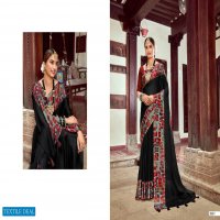 5D DESIGNER SIMRAN BLACK CHIFFON PRINTED SARIS WITH LOW PRICE