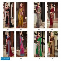 5D DESIGNER SIMRAN BLACK CHIFFON PRINTED SARIS WITH LOW PRICE