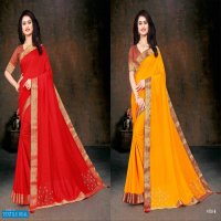 Indian Lady Nariyal Barfi Wholesale Vichitra Fabrics Sarees
