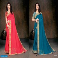 Indian Lady Nariyal Barfi Wholesale Vichitra Fabrics Sarees