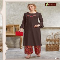 NIDHI BY HETVI HEAVY RAYON KURTI WITH PLAZO CATALOG WHOLESALER BEST RATE