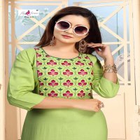 TONACT VOL.2 BY FLY FREE HEAVY RAYON TWO TONE WITH WORK KURTI CATLOG WHOLESALER BEST RATE