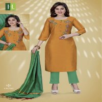 PEACOCK BY HIRWA HEAVY CHINNON WITH INNER (EMBROIDERY + HAND WORK) KURTI CATALOG