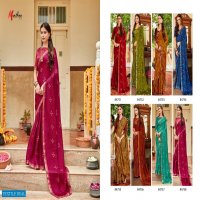 Manthan Nikita Wholesale Shopping Black Moss Chiffon Indian Sarees