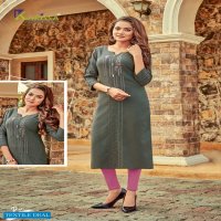 Karissa Aarzoo Wholesale Reyon Embroidered Long Kurtis