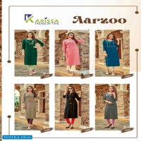 Karissa Aarzoo Wholesale Reyon Embroidered Long Kurtis