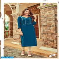 Karissa Aarzoo Wholesale Reyon Embroidered Long Kurtis