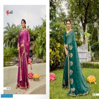 Manthan Hiral Wholesale Black Moss Chiffon Indian Sarees