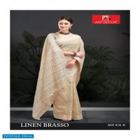 Art Decor Linen Brasso Wholesale Handloom Base Cotton Sarees