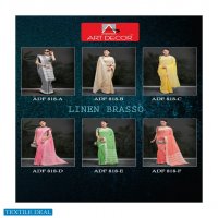 Art Decor Linen Brasso Wholesale Handloom Base Cotton Sarees