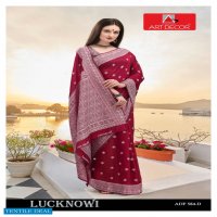 Art Decor Lucknowi Wholesale Handloom Base Cotton Sarees