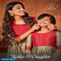 MOTHER & DAUGHTER BY BANWERY SILK LONG GOWN FOR MOM & KIDS