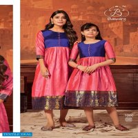 MOTHER & DAUGHTER BY BANWERY SILK LONG GOWN FOR MOM & KIDS