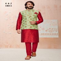 k&J Jacquard Coti 18001 Series Wholesale Mens Kurta With Pajama And Koti