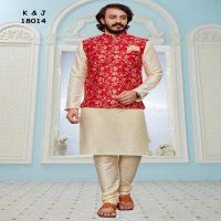 k&J Jacquard Coti 18001 Series Wholesale Mens Kurta With Pajama And Koti