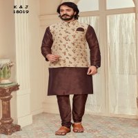 k&J Jacquard Coti 18001 Series Wholesale Mens Kurta With Pajama And Koti