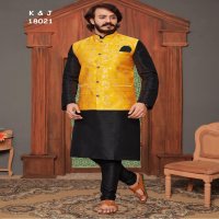 k&J Jacquard Coti 18001 Series Wholesale Mens Kurta With Pajama And Koti