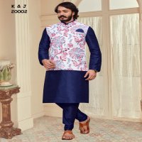 K&J Printed Koti Wholesale Mens Kurta With Pajama And Koti