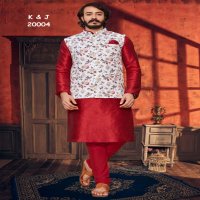 K&J Printed Koti Wholesale Mens Kurta With Pajama And Koti