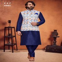 K&J Printed Koti Wholesale Mens Kurta With Pajama And Koti