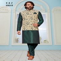 K&J Printed Koti Wholesale Mens Kurta With Pajama And Koti