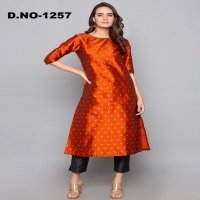 Style Instant Titli Wholesale Art Silk Kurti With Pant Catalog