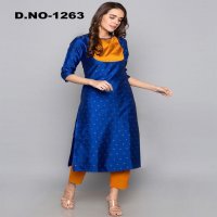 Style Instant Titli Wholesale Art Silk Kurti With Pant Catalog