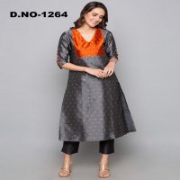 Style Instant Titli Wholesale Art Silk Kurti With Pant Catalog