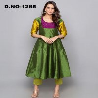 Style Instant Titli Wholesale Art Silk Kurti With Pant Catalog